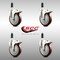 Service Caster 5 Inch 316SS Maroon Poly Swivel 1 Inch Expanding Stem Caster Set Lock Brake SCC-SS316TTLEX20S514-PPUB-MRN-1-4 - alternate 4